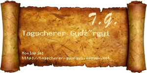 Tagscherer Györgyi névjegykártya